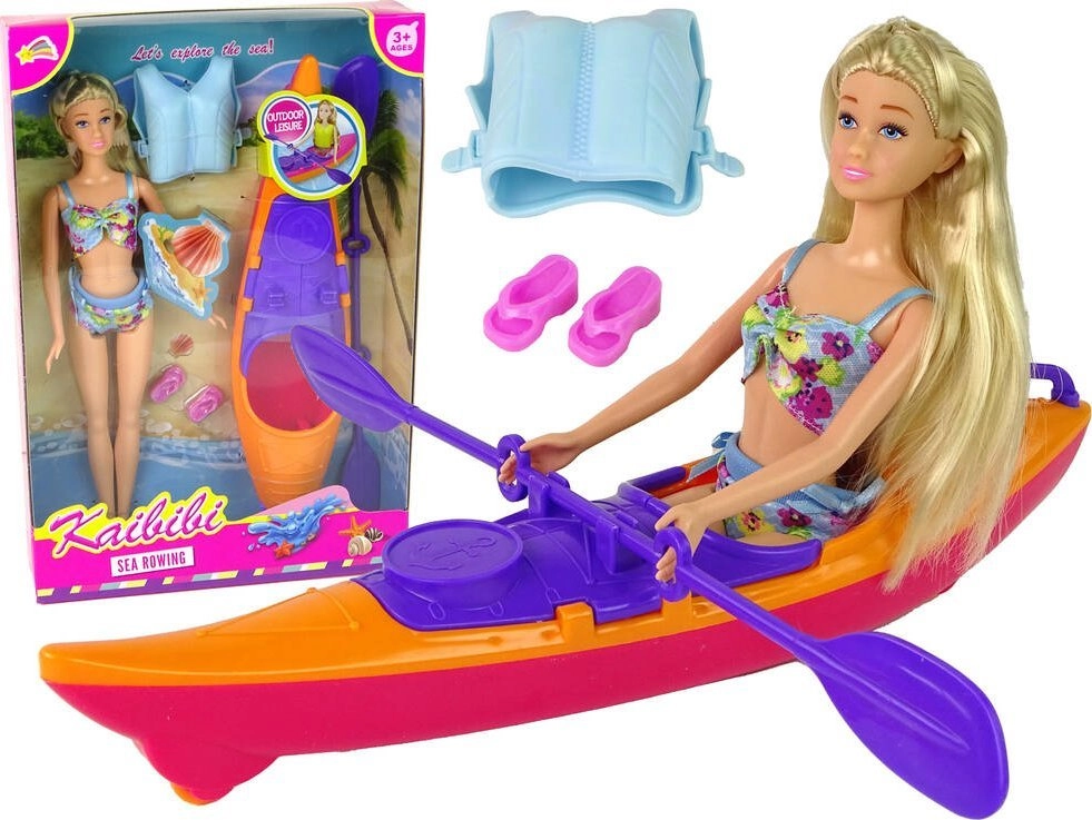 LeanToys Set Doll Accessories Kayak Orange