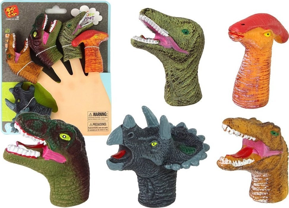 LeanToys Finger Puppets Colorful Dinosaurs 5