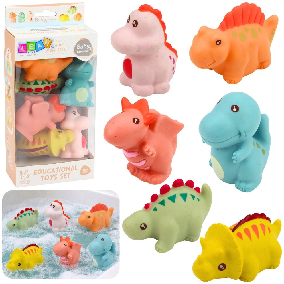 LeanToys Educational Rubber Dinosaurs Set for