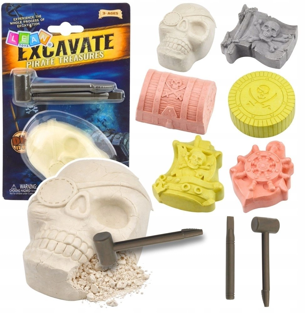 LeanToys Pirate Archaeological Set Treasure Excavation