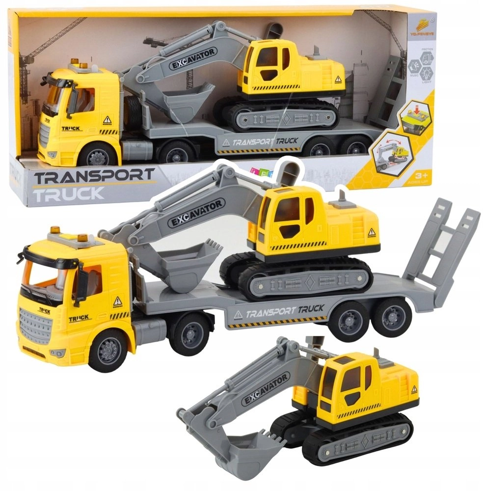 LeanToys Truck Tow Truck Crawler Excavator