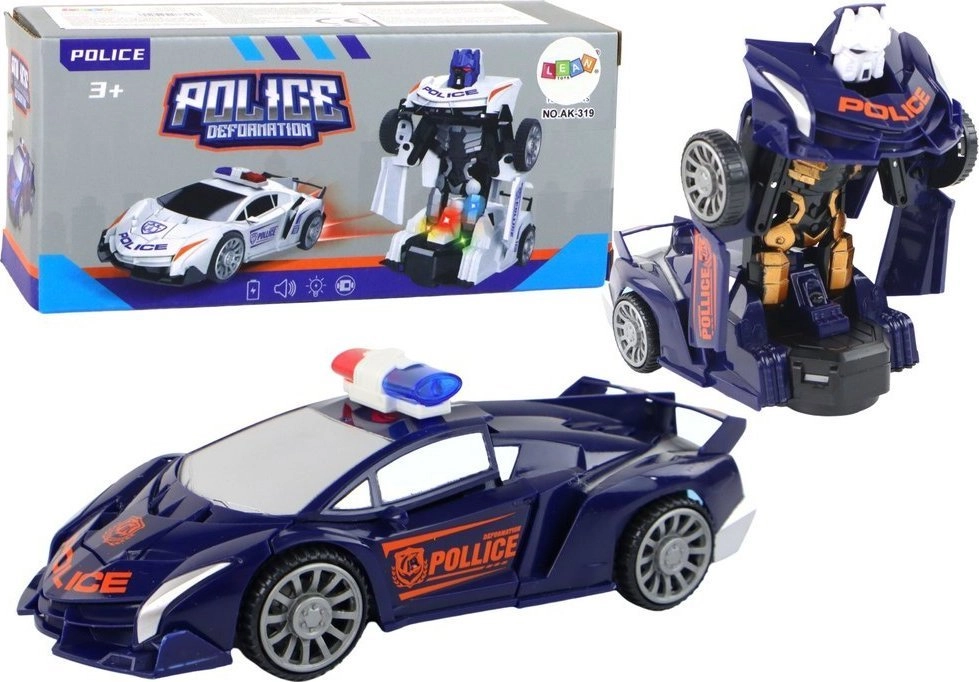 LeanToys Samochód-Robot Policja Granatowy 16260 5905679077931