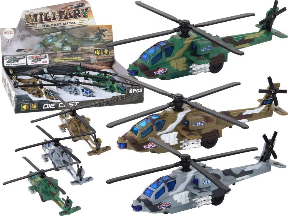 LeanToys Helikopter Wojskowy Śmigłowiec Militarny Aluminiowy