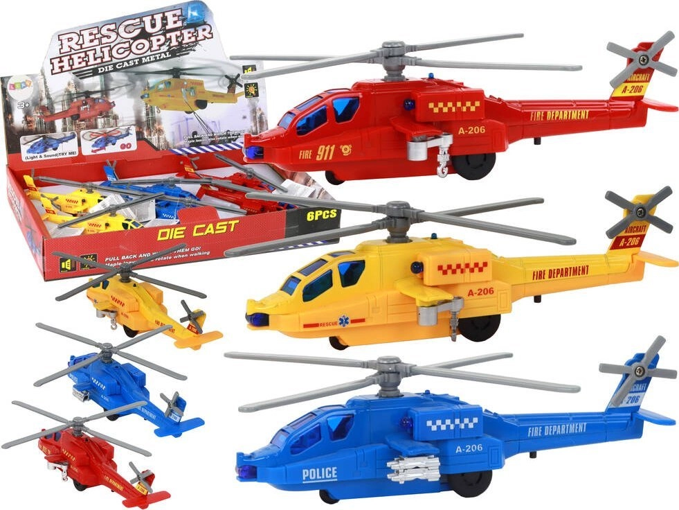 LeanToys Helikopter Śmigłowiec Aluminiowy Ratunkowy Z