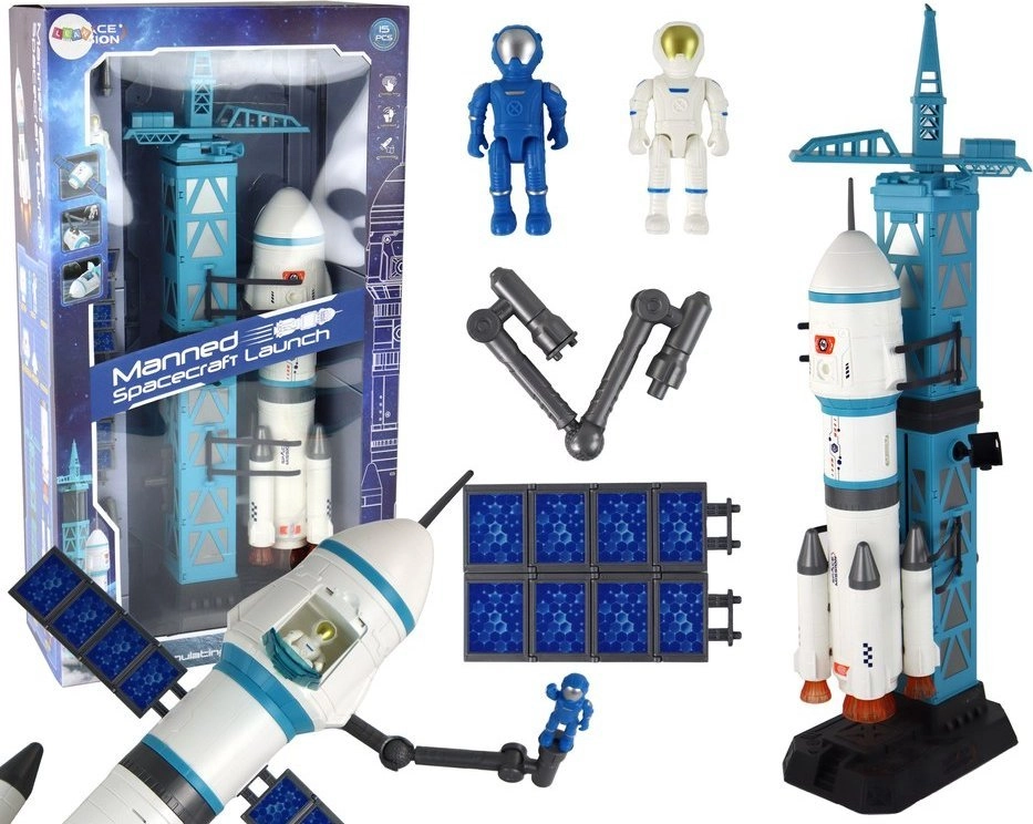 LeanToys Toy Space Mission Rocket Astronauts