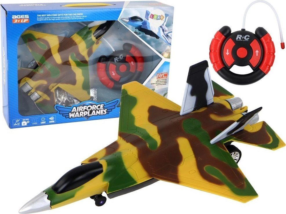 LeanToys Remote Controlled RC Fighter Military