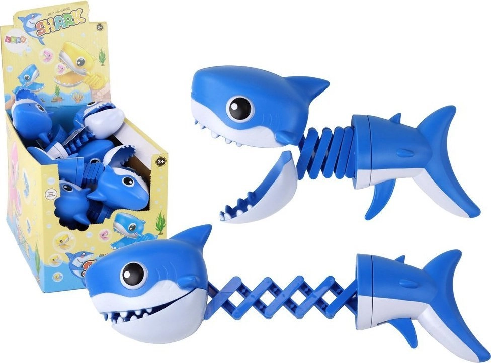 LeanToys Blue Shark Biting Fish Toy