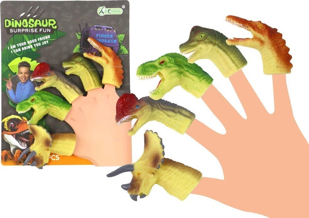 LeanToys Dinosaurs Rubber Sensory Finger Puppets
