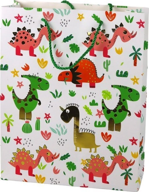 Gift bag dinosaurs palm trees 32x26x10cm