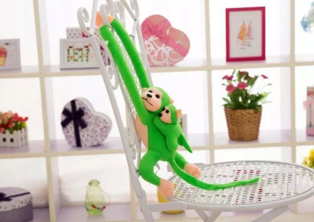 LeanToys Plush Mascot Monkey with Baby