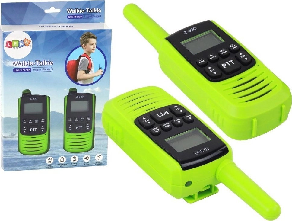 Green walkie-talkies  range 3km 16954 5905679077870