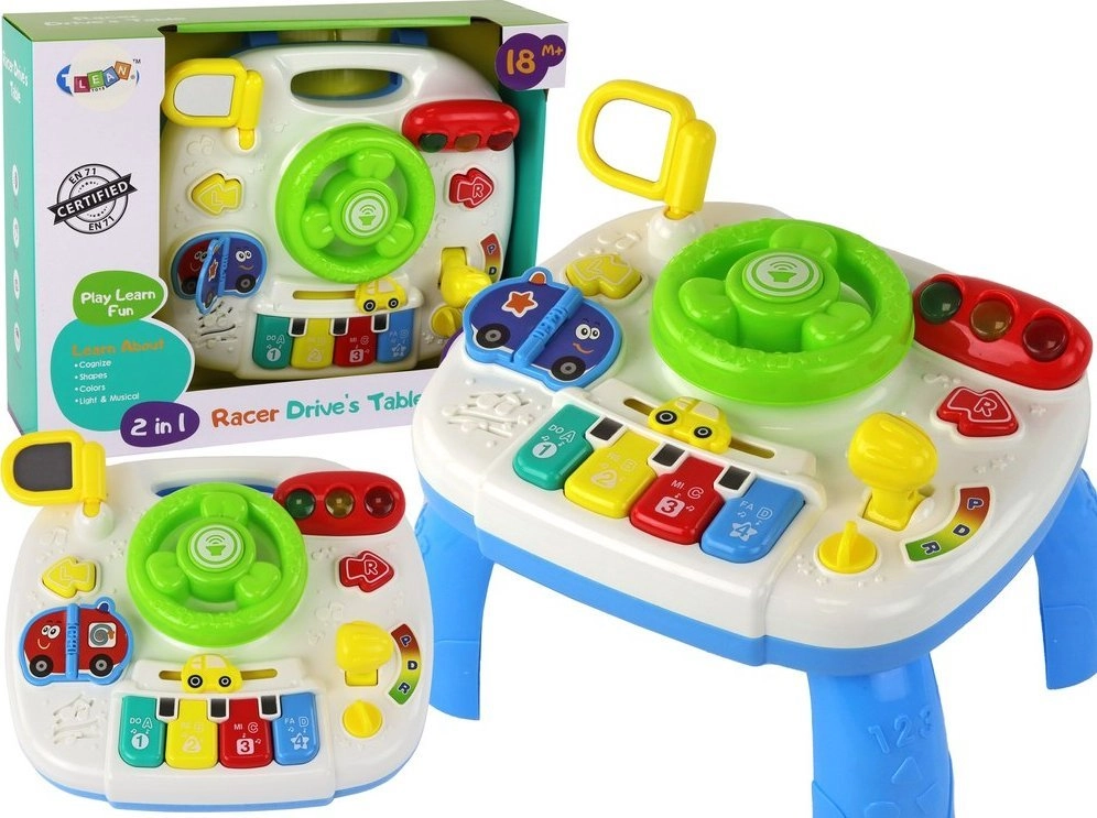 Interactive educational table 2in1 steering wheel