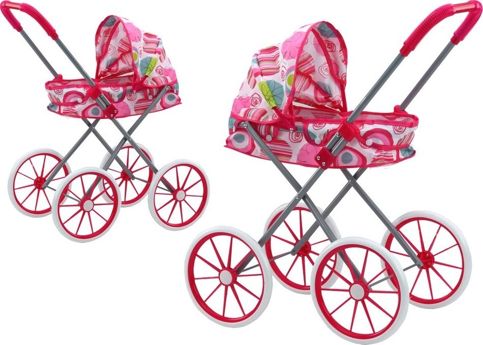 LeanToys Doll Stroller Large Wheels Foldable