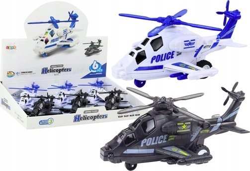LeanToys Police Helicopter White or Black