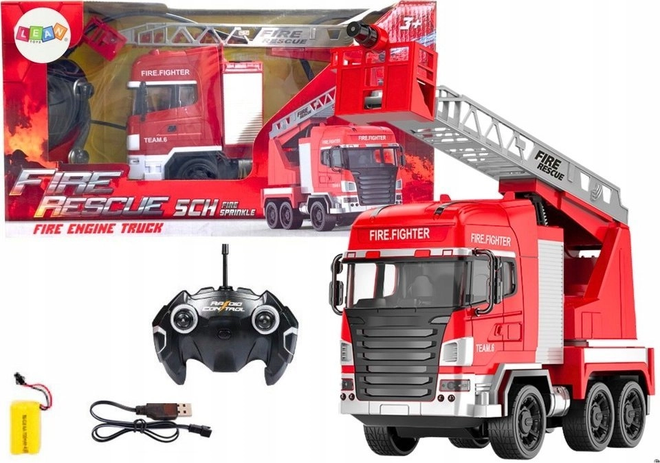 Fire truck with R/C boom spray