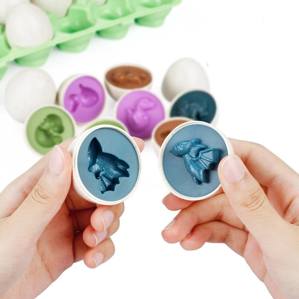 LeanToys Educational Egg Sorter Set Dinosaurs