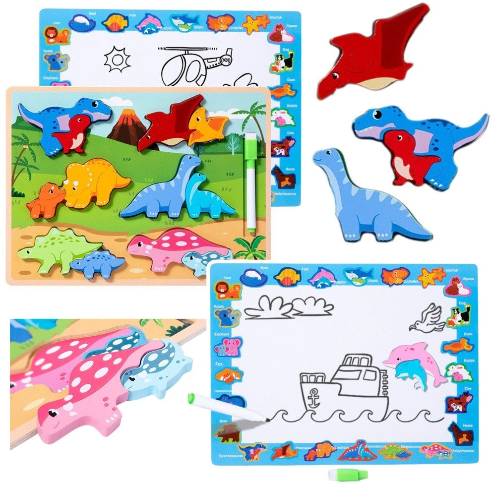Puzzle Board 2in1 Wooden Educational Pen