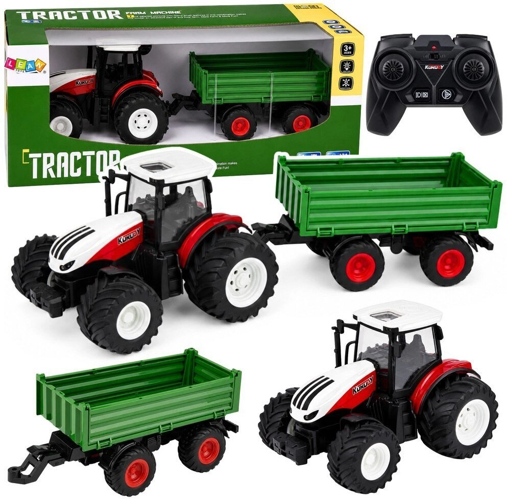 LeanToys Farm Tractor With Dump Trailer