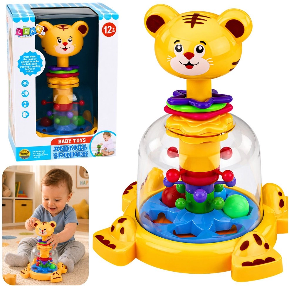 LeanToys Interactive Tiger Cat Spinner with