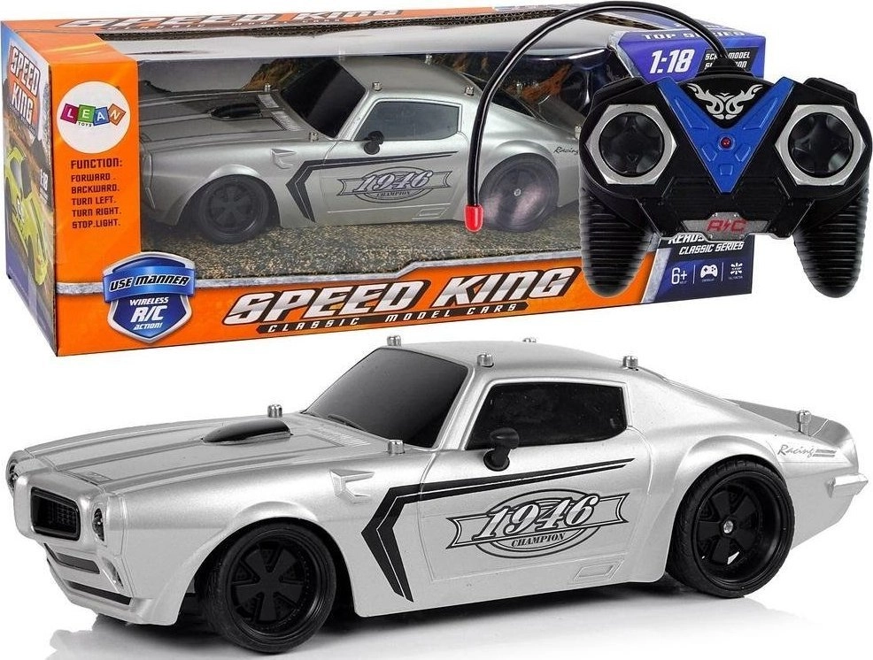 LeanToys Auto Sportowe R/C 1:18 srebrne