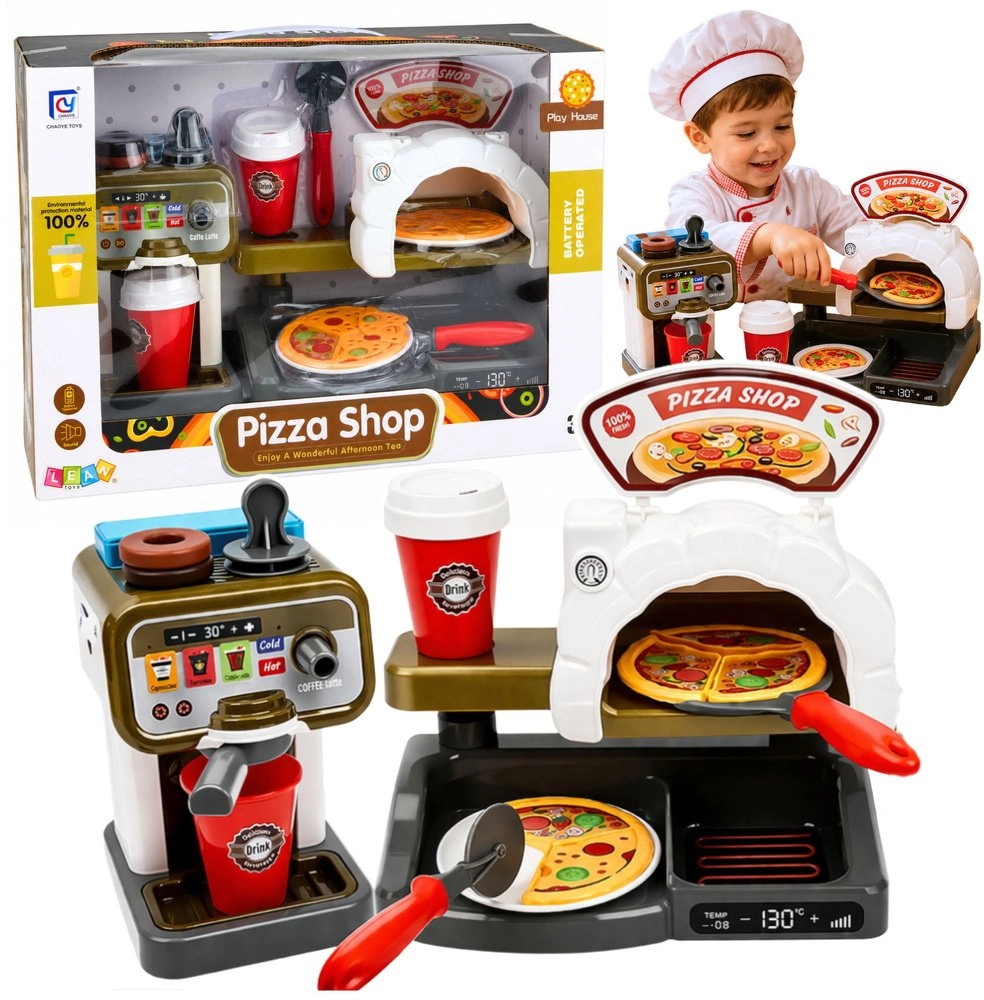 LeanToys Set Pizzeria Pizza Oven Coffee