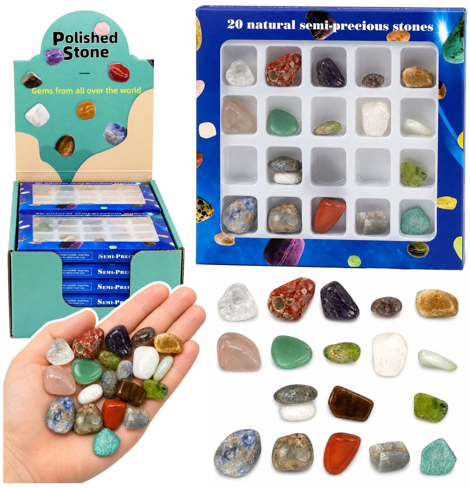 LeanToys Set Semi-precious Minerals Stones Educational