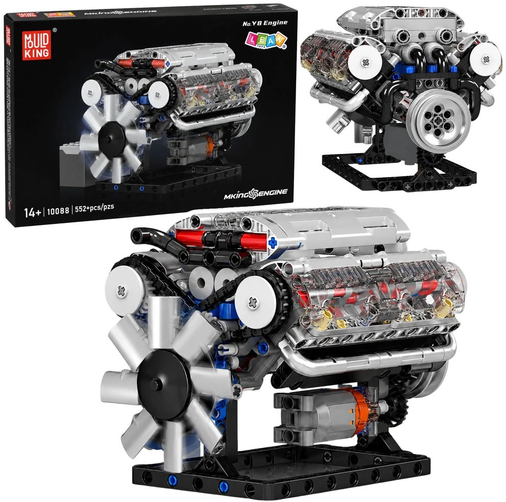 LeanToys Construction Blocks V8 Engine Mechanical
