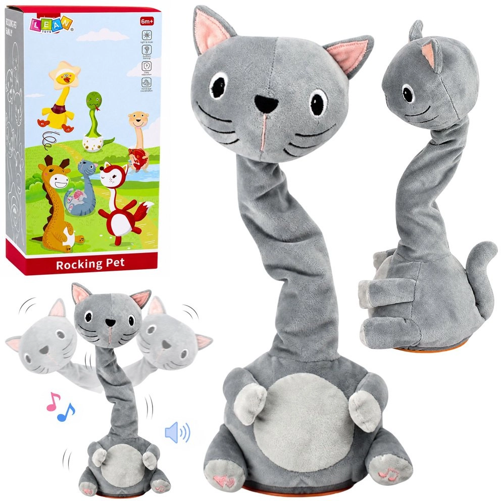 LeanToys Plush Dancing Cat Toy Interactive