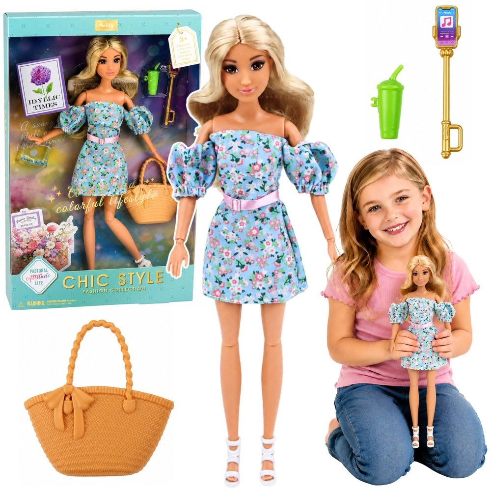 LeanToys Anlily Fashion Doll in Blue