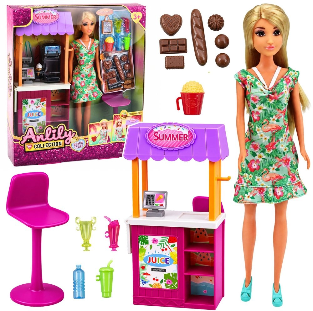 LeanToys Anlily Saleswoman Doll With Stand