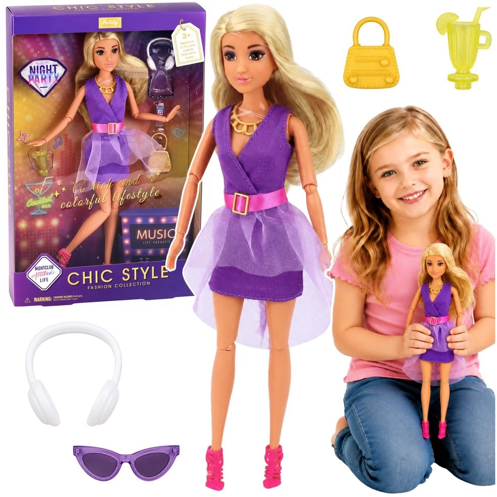 LeanToys Anlily Fashion Doll In Purple