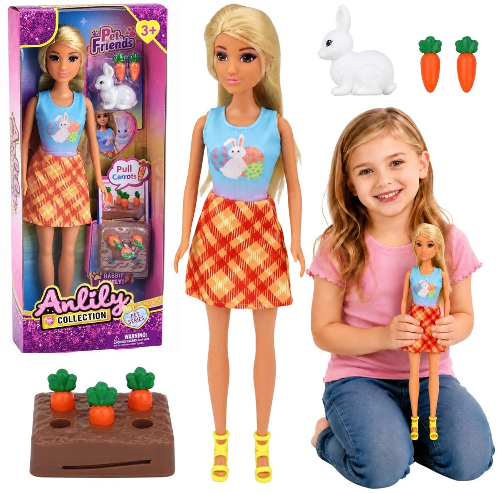 LeanToys Anlily Doll with White Rabbit