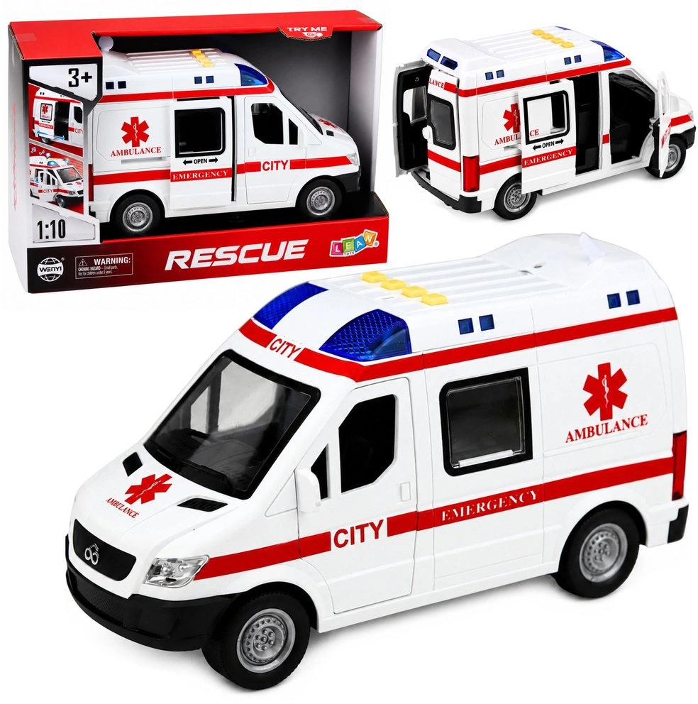LeanToys Ambulance Ambulance Stretcher Drive Lights