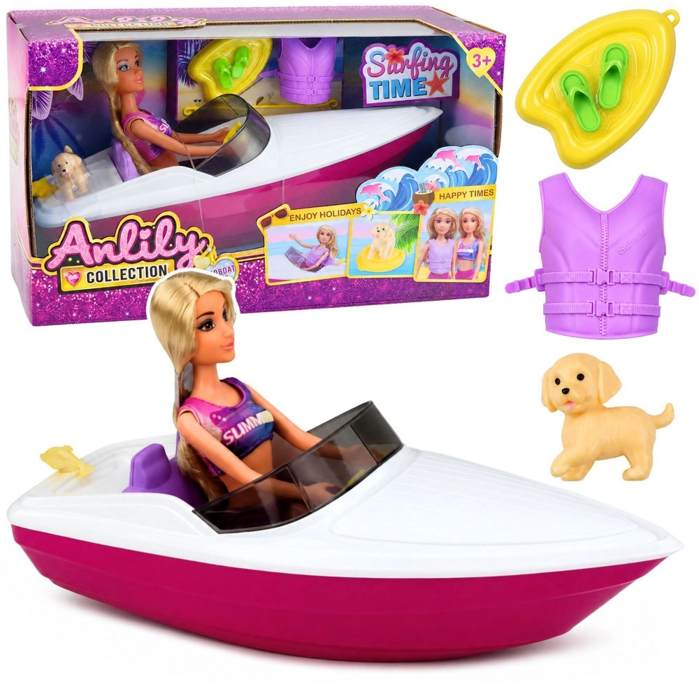 LeanToys Anlily Doll in Motorboat Dog