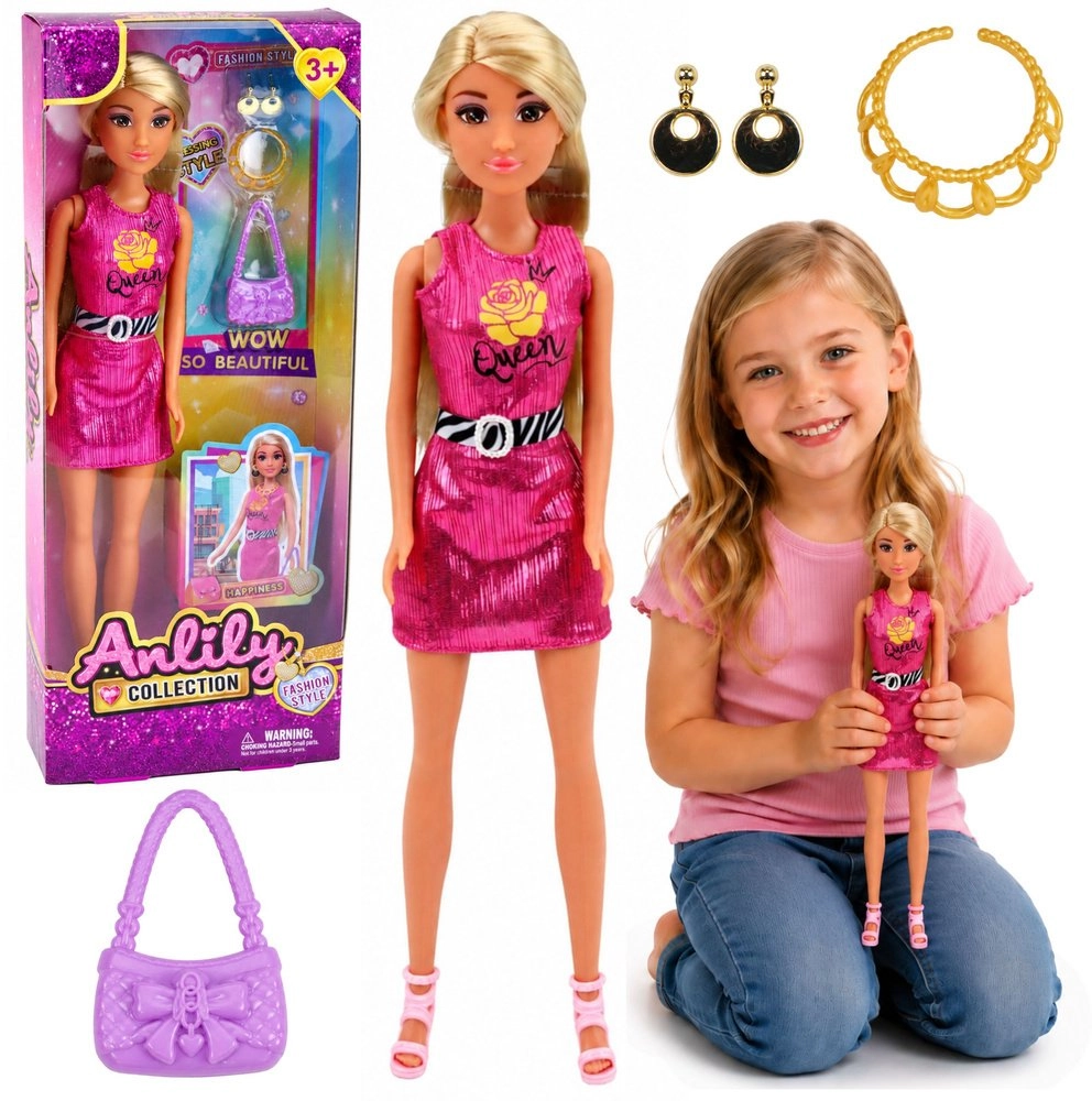 LeanToys Anlily Doll in Pink Dress