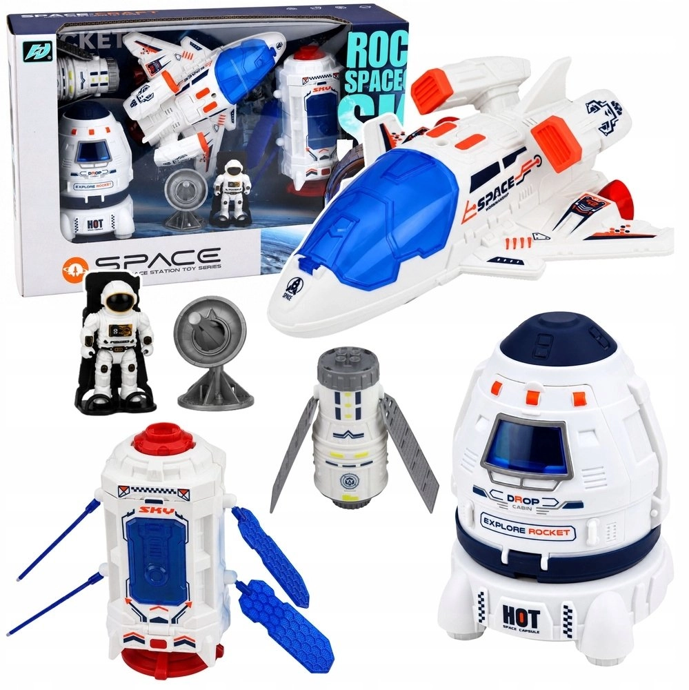 LeanToys Spaceship Set Satellite Capsule Communication