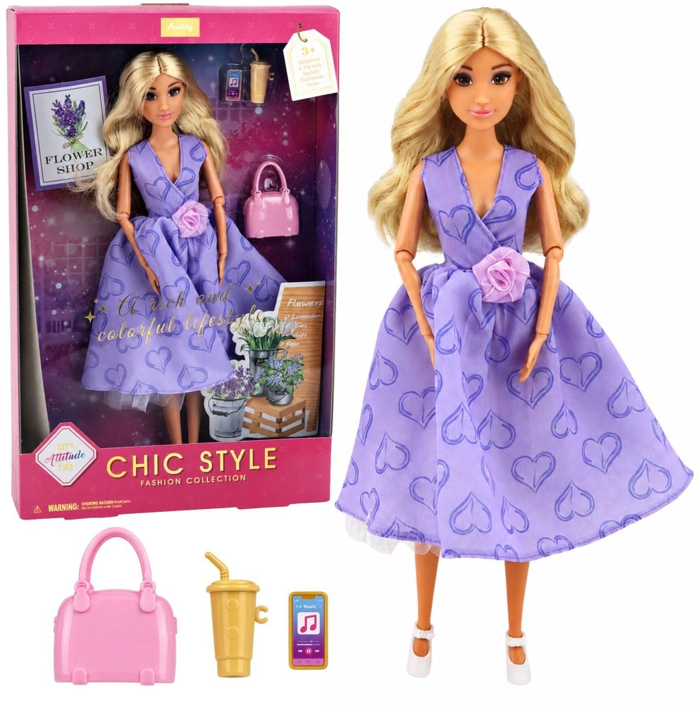 LeanToys Anlily Fashion Doll in Purple