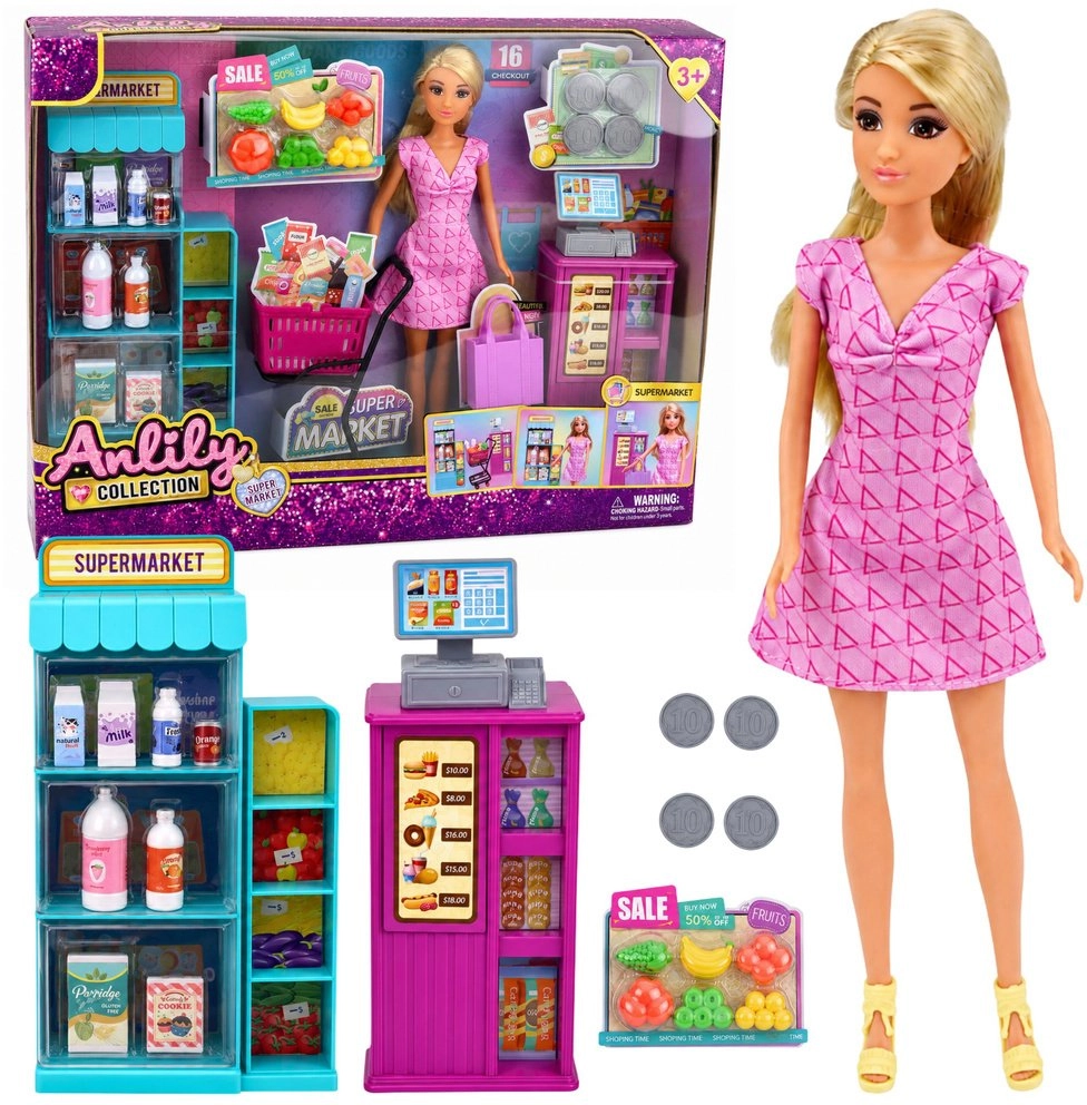 LeanToys Anlily Doll in Supermarket Shop