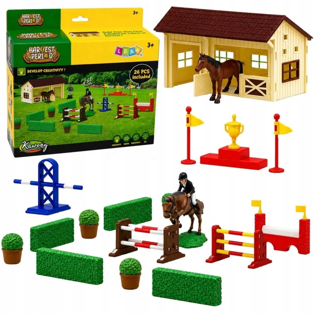 LeanToys Set Farm Stud Horse Obstacle