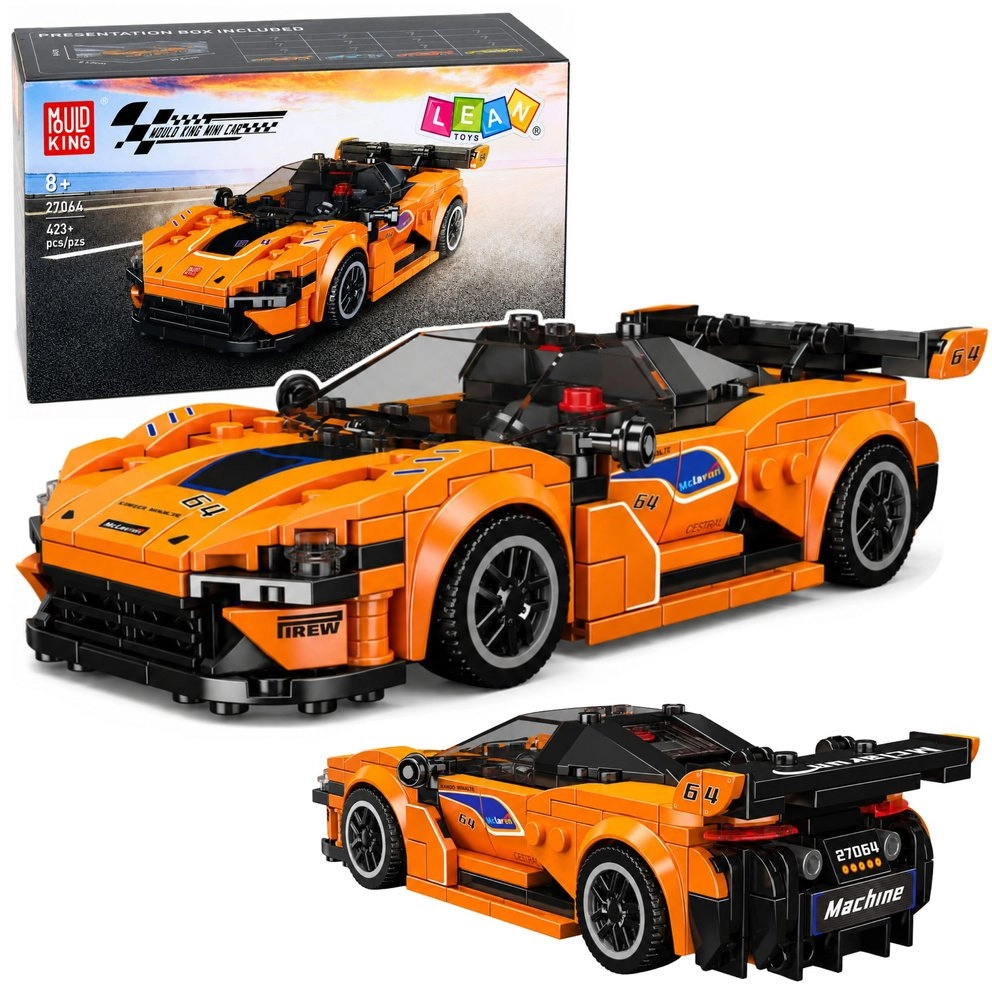 LeanToys Sports Car Orange Display Case
