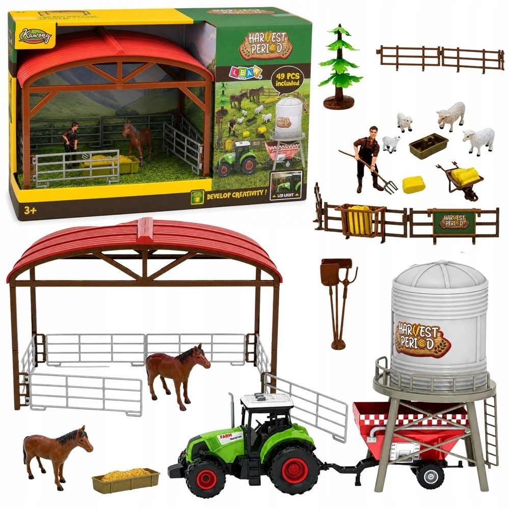 LeanToys Set Farm with Tractor Stable