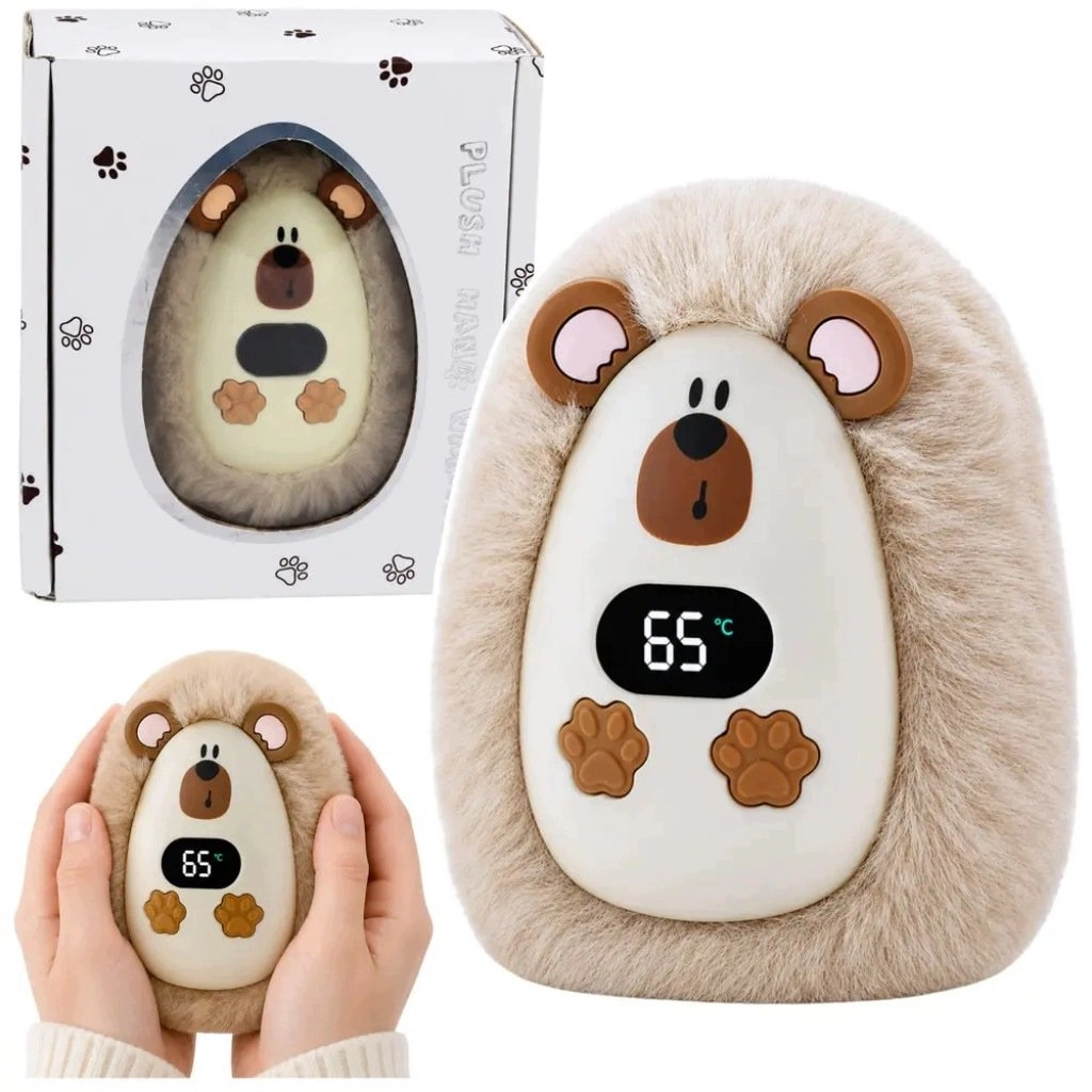 LeanToys Hand Warmer Plush Hedgehog Rechargeable