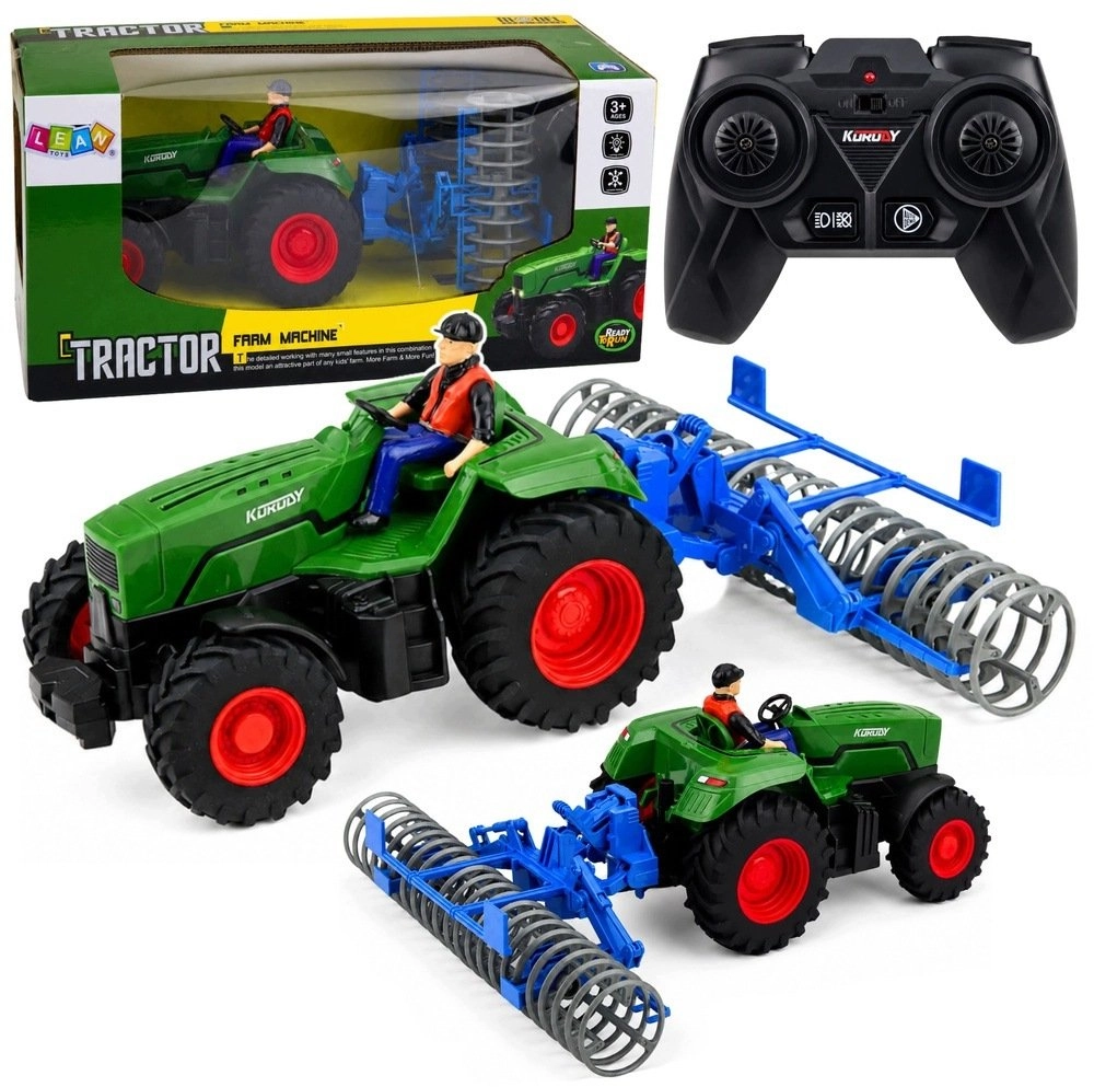 LeanToys Tractor with Roller and Farmer