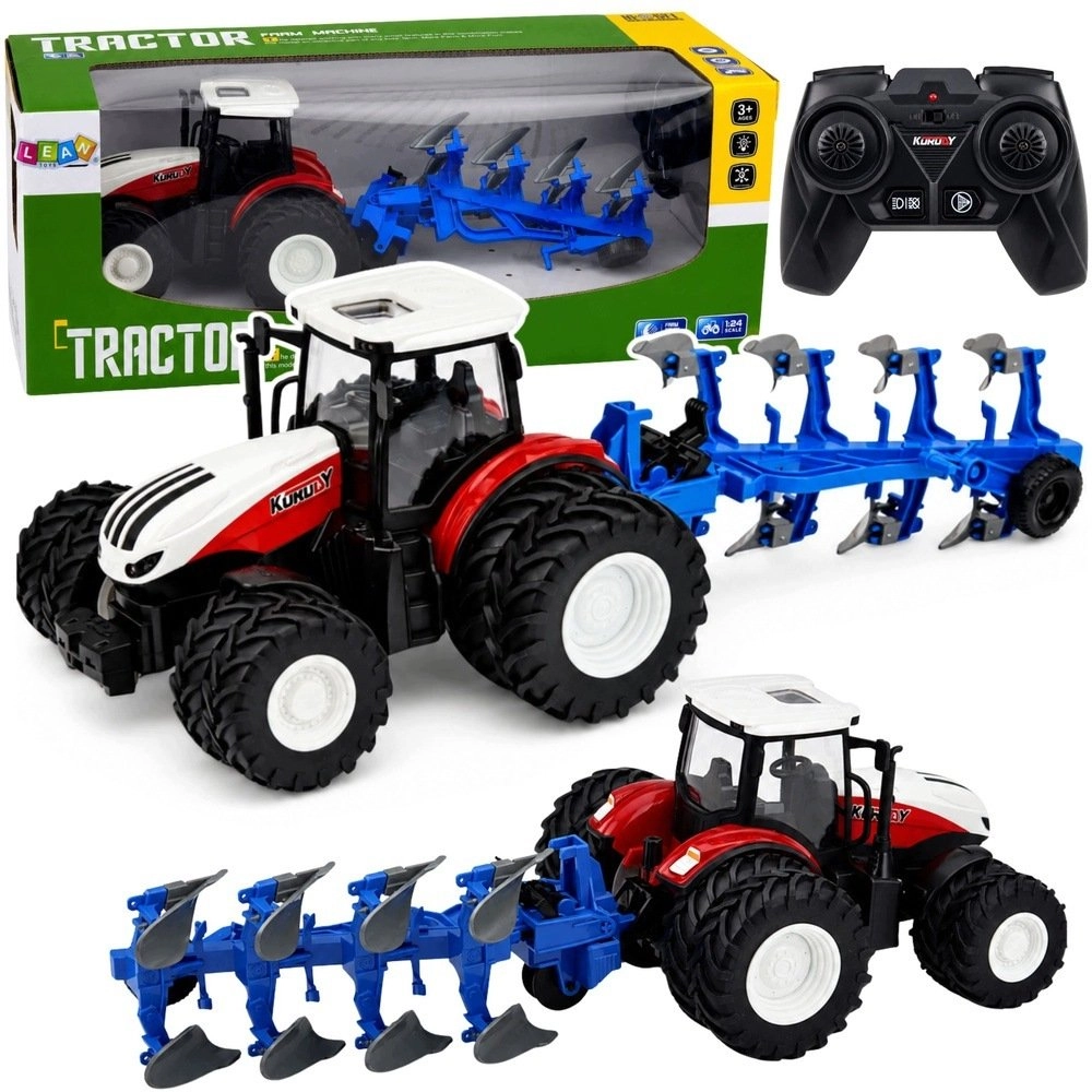 LeanToys Agricultural Tractor With Multi-Flower Plow