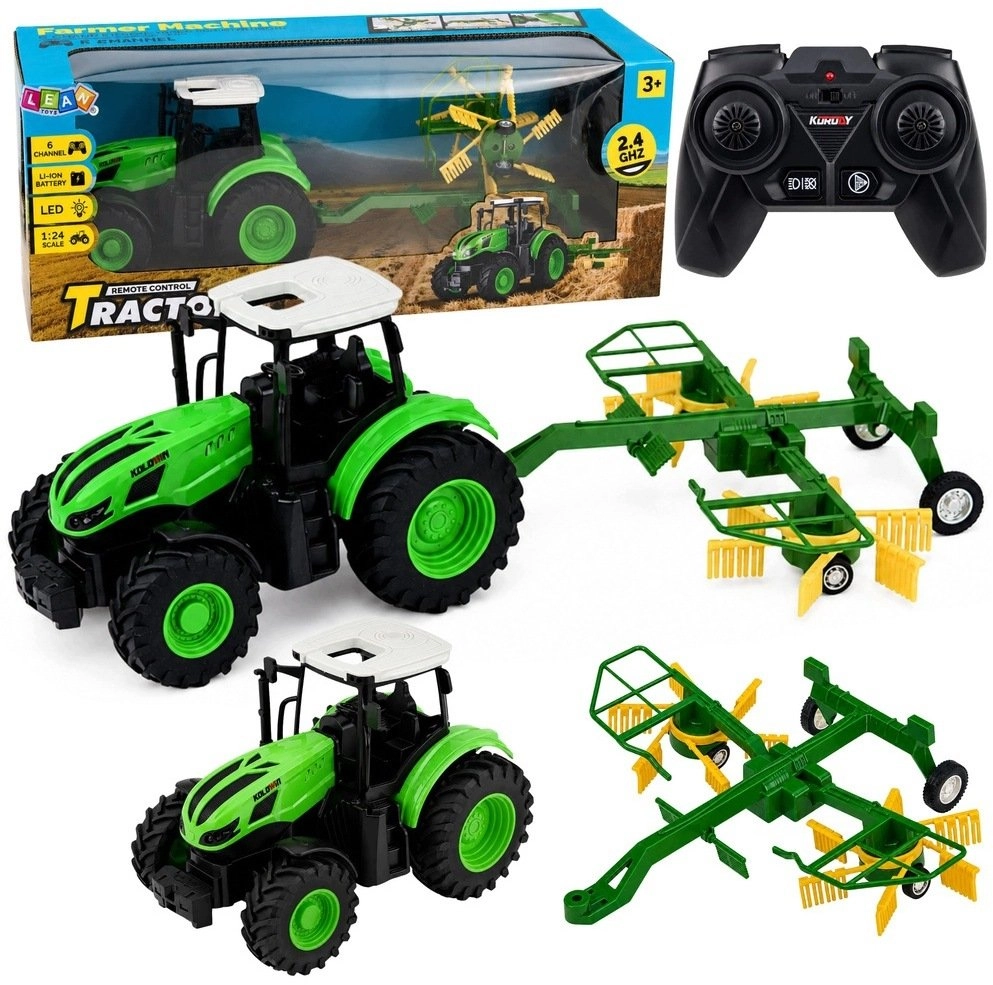 LeanToys Farm Tractor with Rake Remote