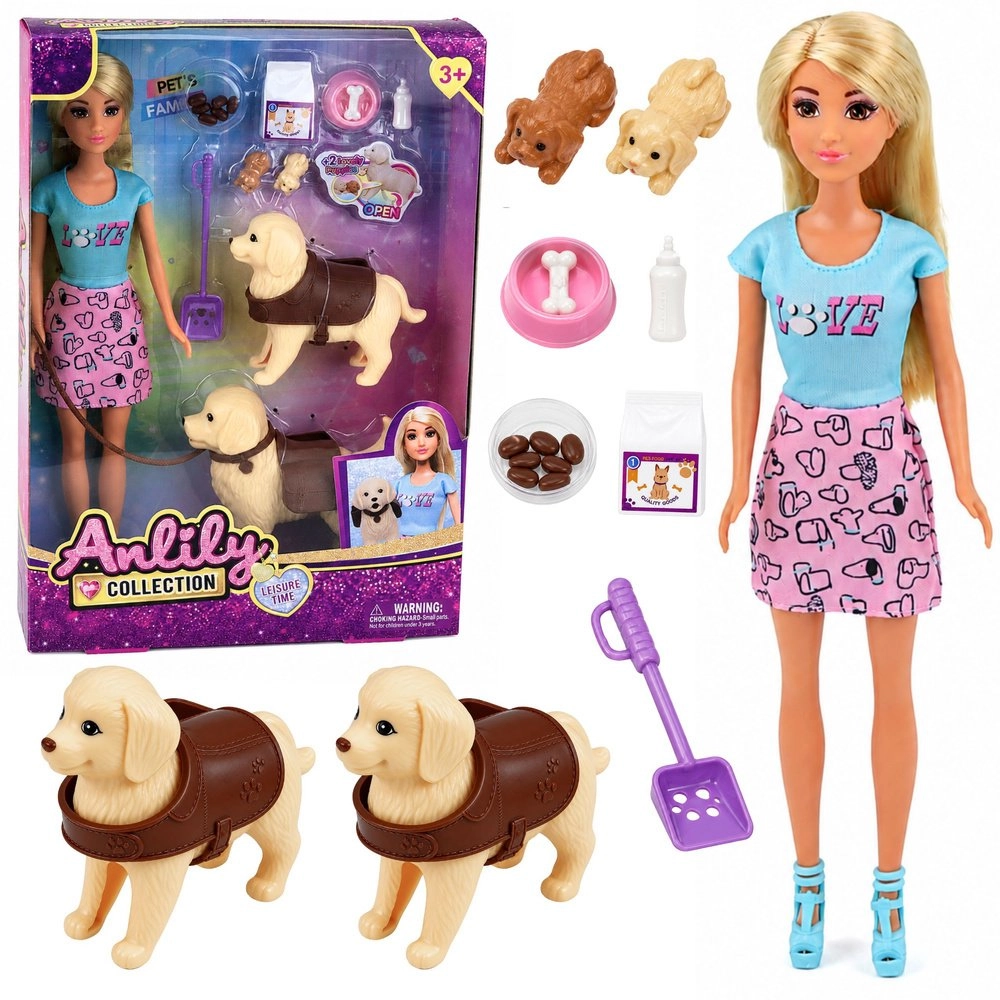 LeanToys Anlily Doll with Large Dogs