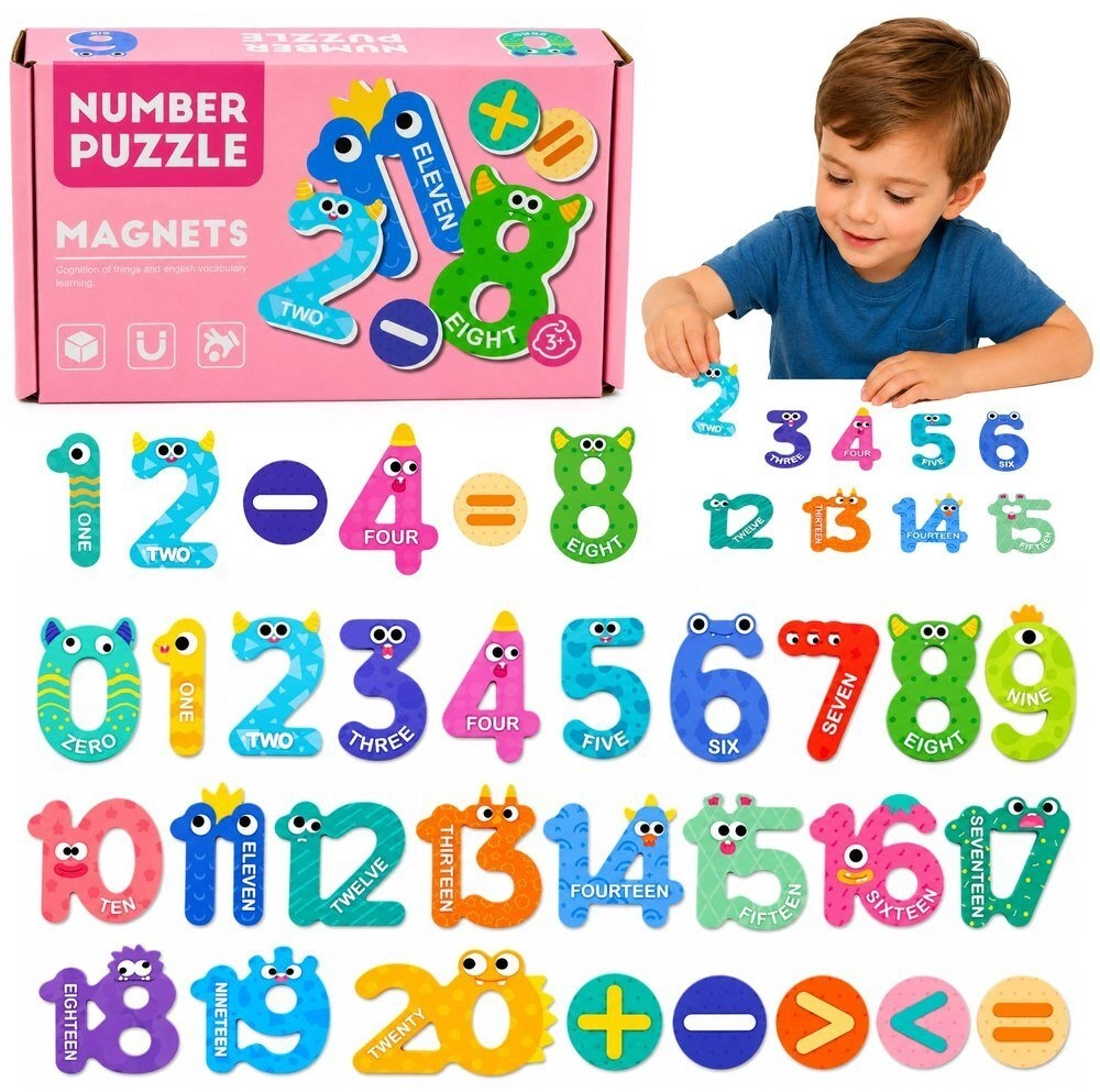 LeanToys Magnetic Puzzle Actions and Numbers