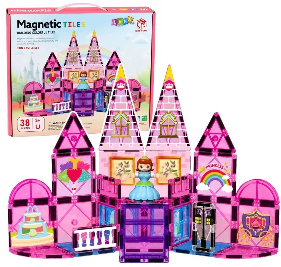 LeanToys Magnetic Construction Blocks Princess Castle