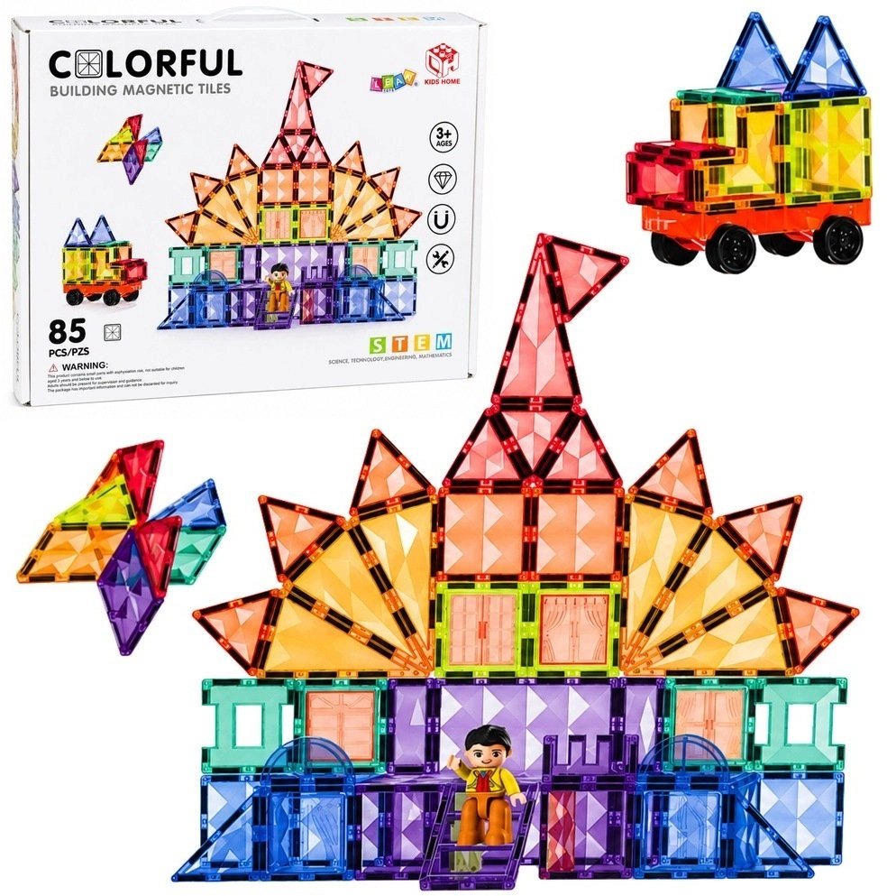 LeanToys Klocki Magnetyczne Konstrukcyjne Panele 3D
