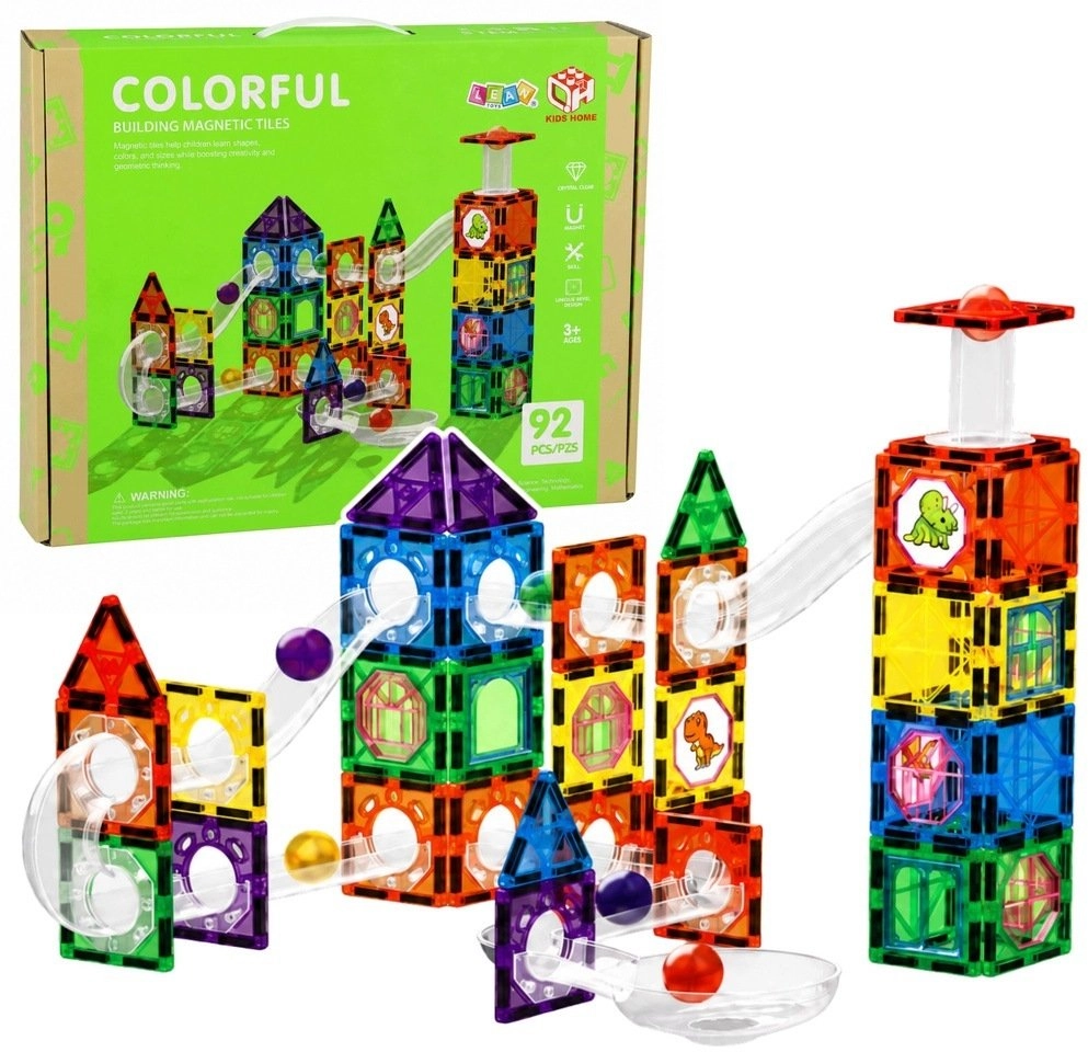 LeanToys Magnetic Construction Blocks Ball Track